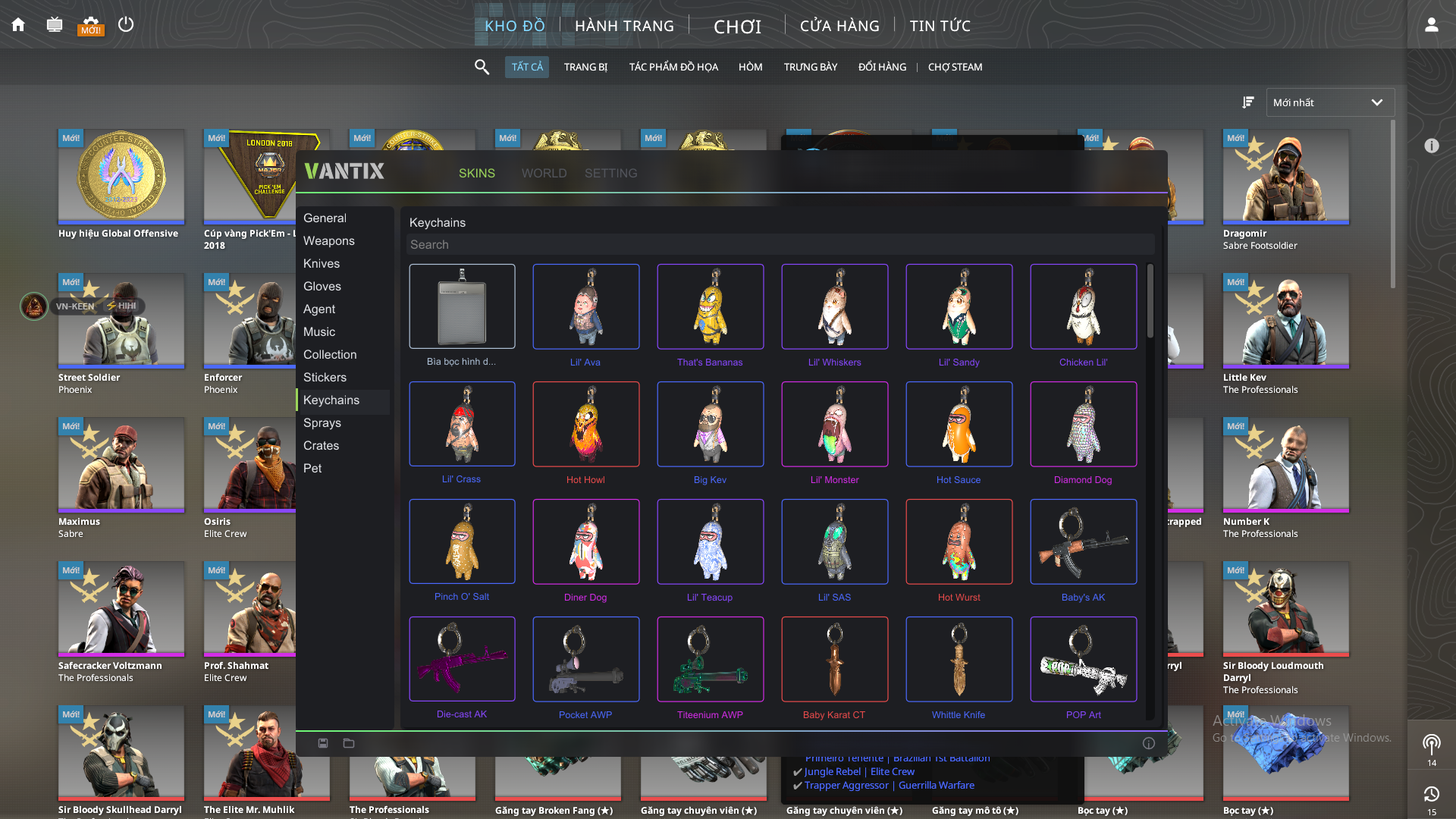 Giao diện VN-KEEN.SKIN: Keychains