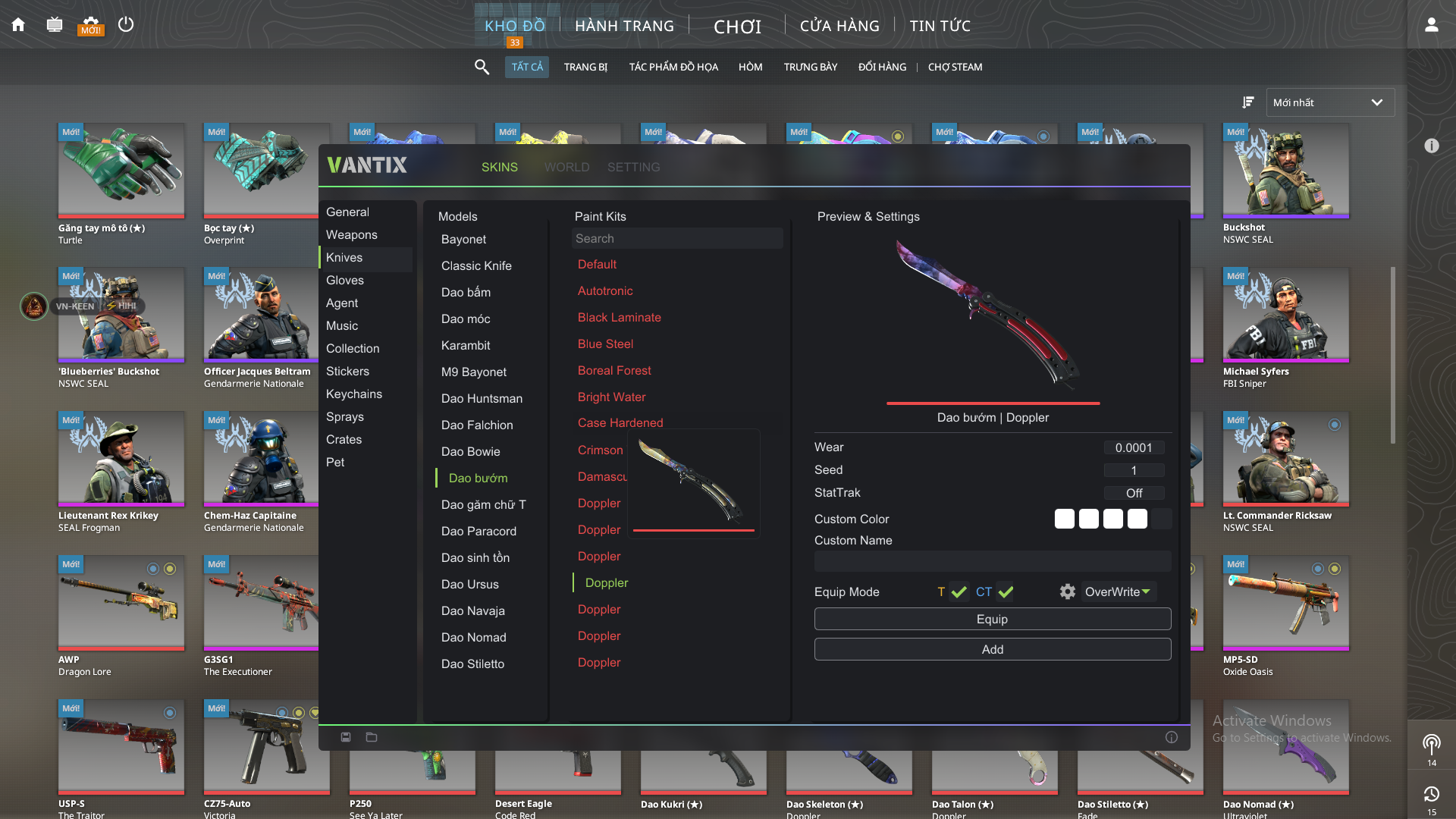Giao diện VN-KEEN.SKIN: Knives
