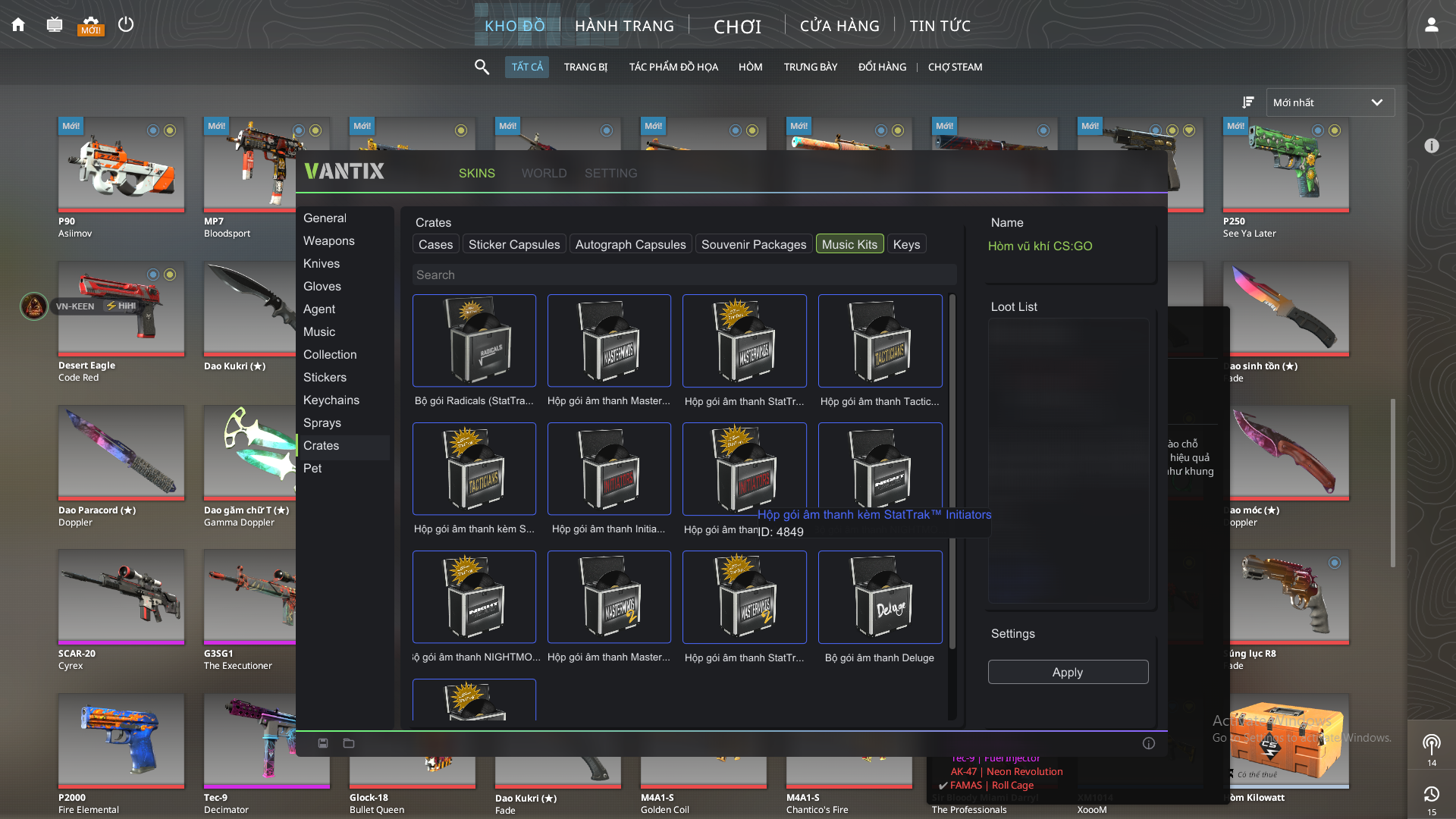 Giao diện VN-KEEN.SKIN: Music Kits