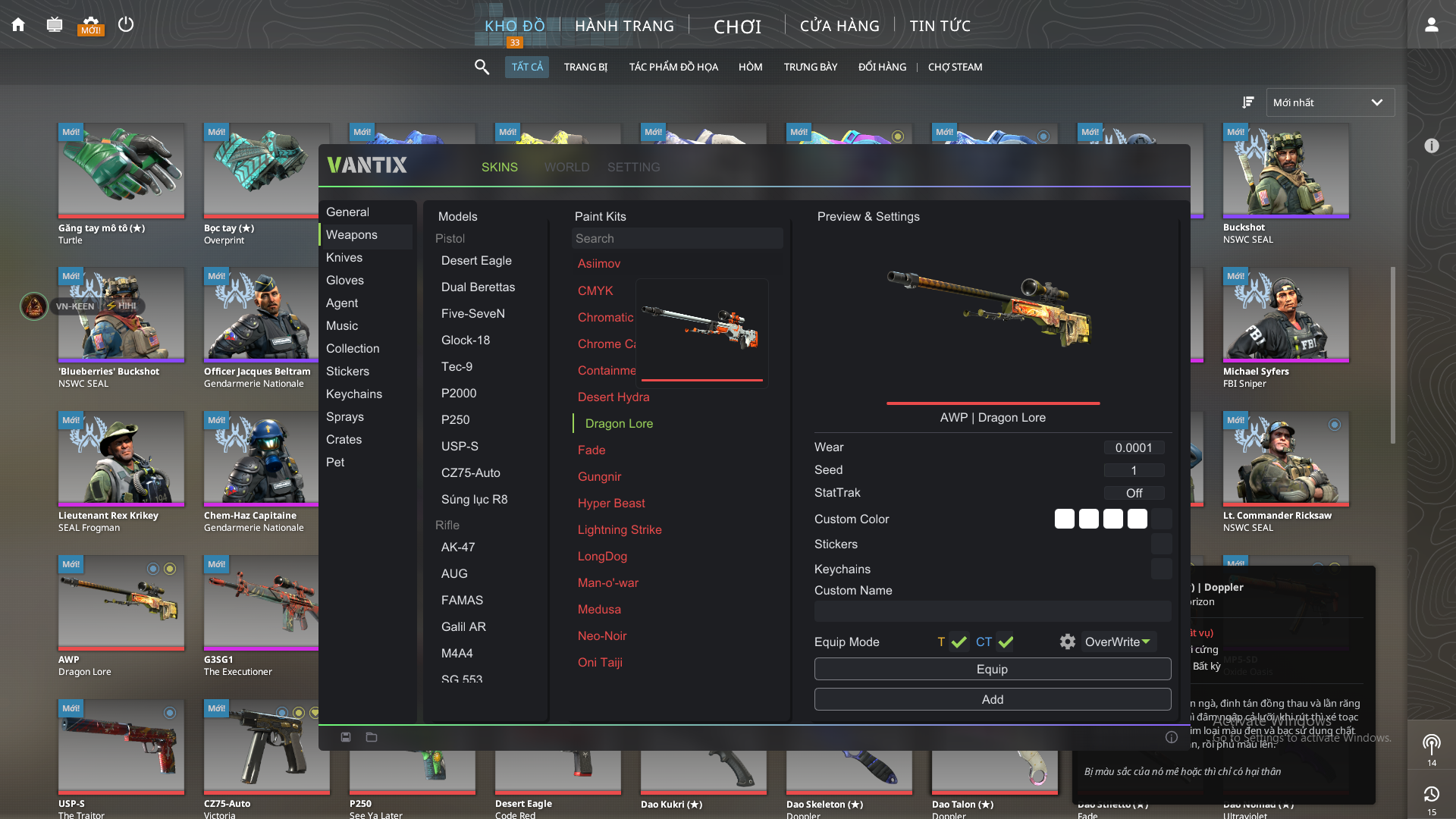 Giao diện VN-KEEN.SKIN: Weapons